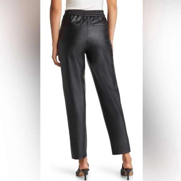Halogen Faux Leather Elastic Waist Black Pants New! - Picture 2 of 8